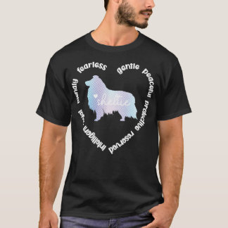 T-shirt Sheltie Chien Coeur Sheltie Maman Shetland Cheepdo
