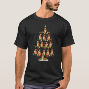 T-shirt Sheltie Chien Xmas Père Noël Sheltie Arbre de Noël