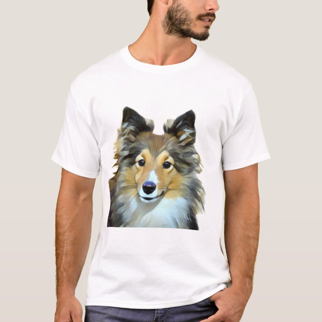 T-shirt Sheltie Collie Herman Dog (Devant)
