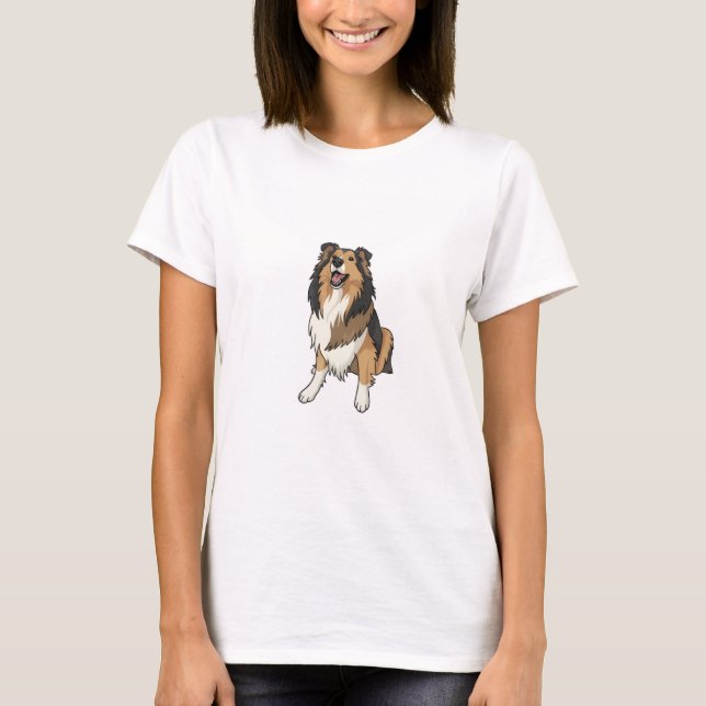 T-shirt Sheltie de dessin animé (Devant)