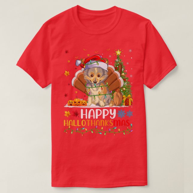 T-shirt Sheltie Dog Lover Funny Happy Sheltie (Design devant)