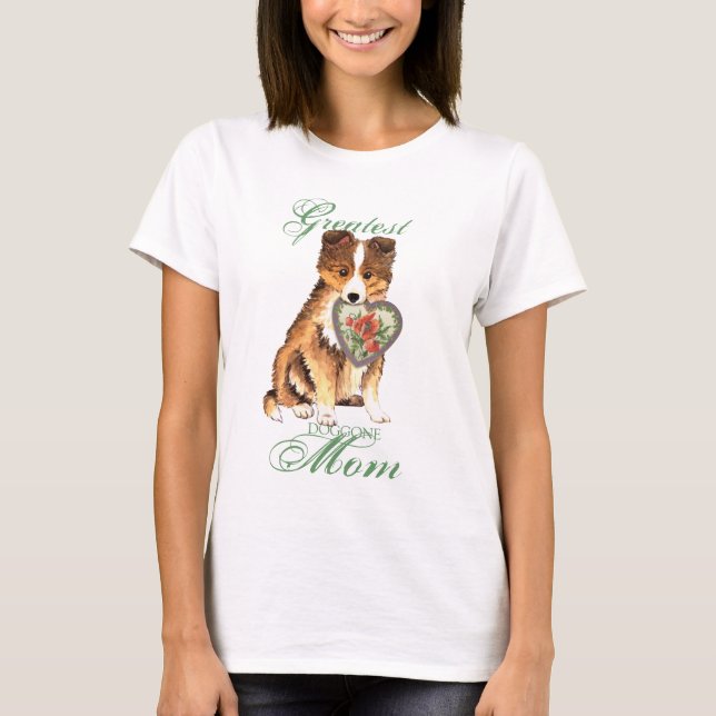 T-shirt Sheltie Heart Maman (Devant)