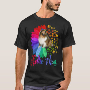 T-shirt Sheltie Maman A Half Sunflower Sheltie Dog Mother'