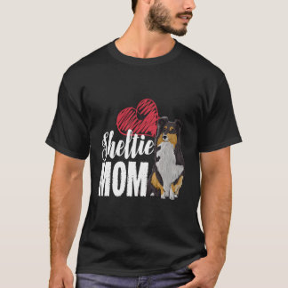 T-shirt Sheltie Maman Pour Un Qui Possède Un Chien De Shet