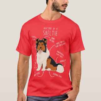 T-shirt Sheltie Shetland Sheepdog Anatomie 1