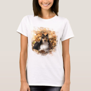 T-shirt Sheltie Shetland Sheepdog Art Peinture