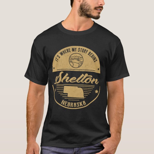 T-shirt Shelton Nebraska C'est là que commence mon histoir (Devant)