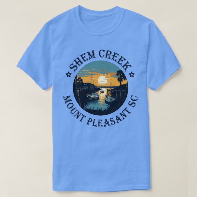 T-shirt Shem Creek Sunset Mount Pleasasant SC (Design devant)