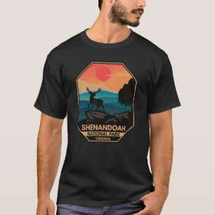 T-shirt Shenandoah Parc national Deer Minimal Emblem Rétro
