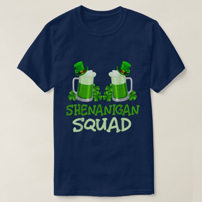T-shirt Shenanigan Squad Beer Leprechaun Hat Shamrock  (Design devant)