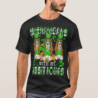 T-shirt Shenanigans avec les Basset Hounds Saint-Patrick T