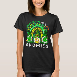 T-shirt Shenanigans Avec Mes Gnomes Rainbow Leopard St Pat