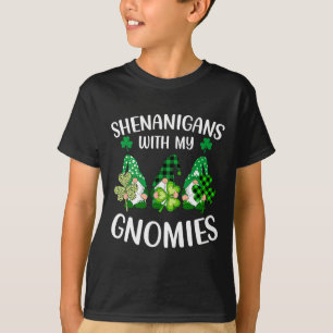 T-shirt Shenanigans Avec Mes Gnomes Shamrock St Patrick's 