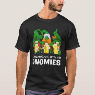T-shirt Shenanigans Avec Mon Gnomies Bière Buvant St Patri
