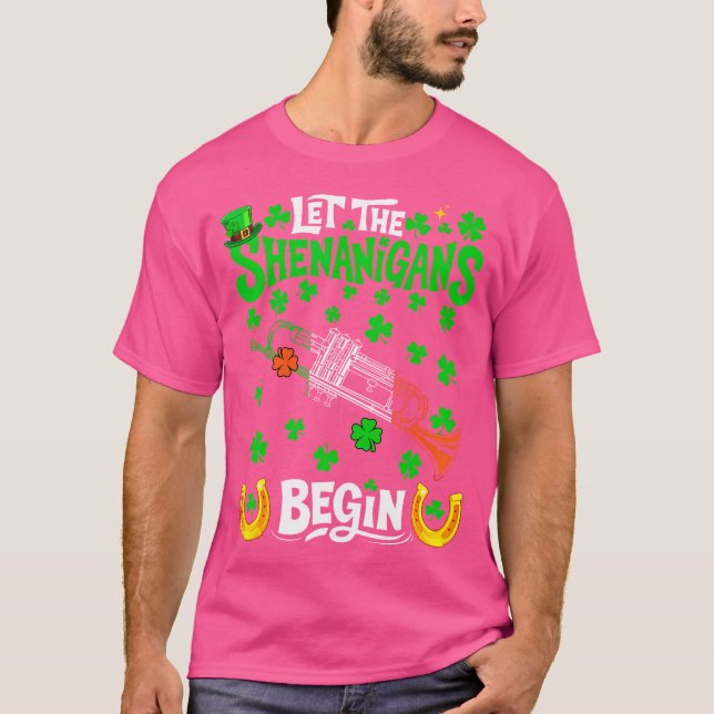T-shirt Shenanigan'S Begin St Patrick'S Day Trumpet Instru (Devant)