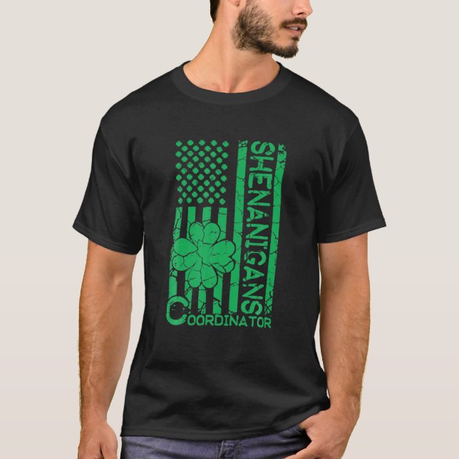 T-shirt Shenanigans, coordinateur du drapeau américain St  (Devant)