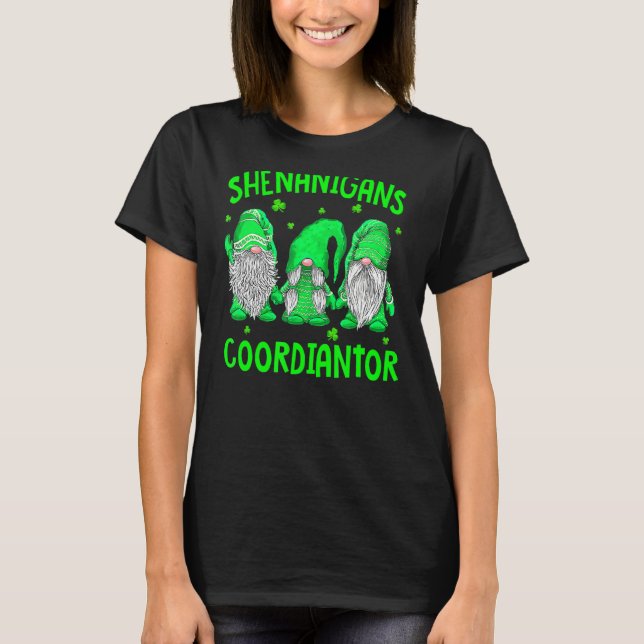 T-shirt Shenanigans Coordonnateur Funny Gnome St Patrick's (Devant)