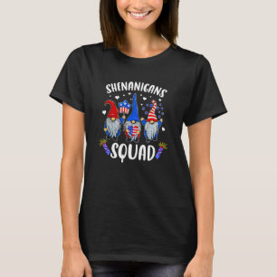 T-shirt Shenanigans Squad 4 juillet Gnomes Usa Indepenpend