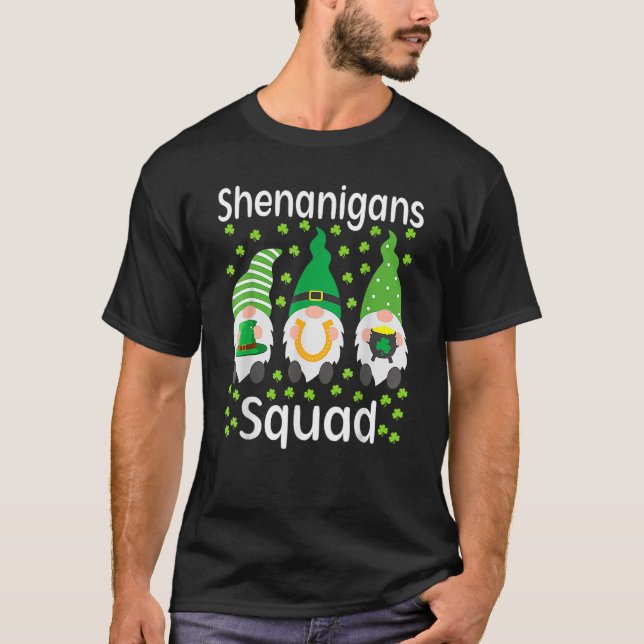 T-shirt Shenanigans Squad Gnomes Shamrock Happy St Patrick (Devant)
