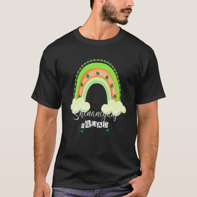 T-shirt Shenanigans Squad Jour de la Saint Patrick Vert Fi (Devant)