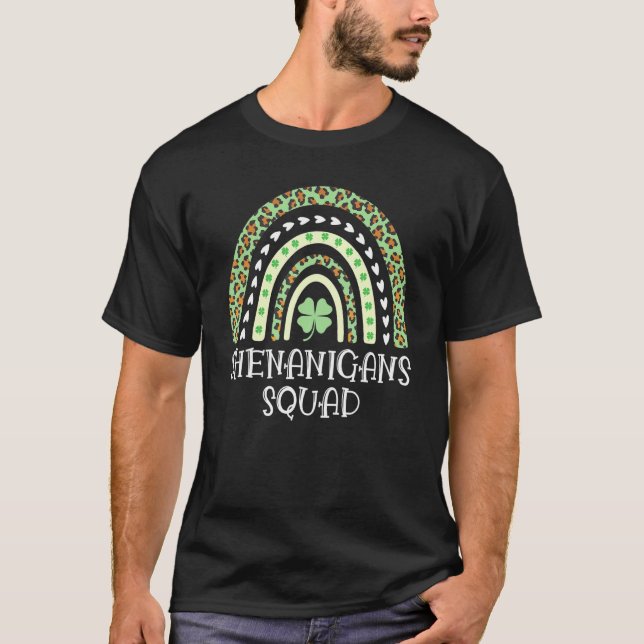 T-shirt Shenanigans Squad Léopard irlandais Rainbow Saint  (Devant)