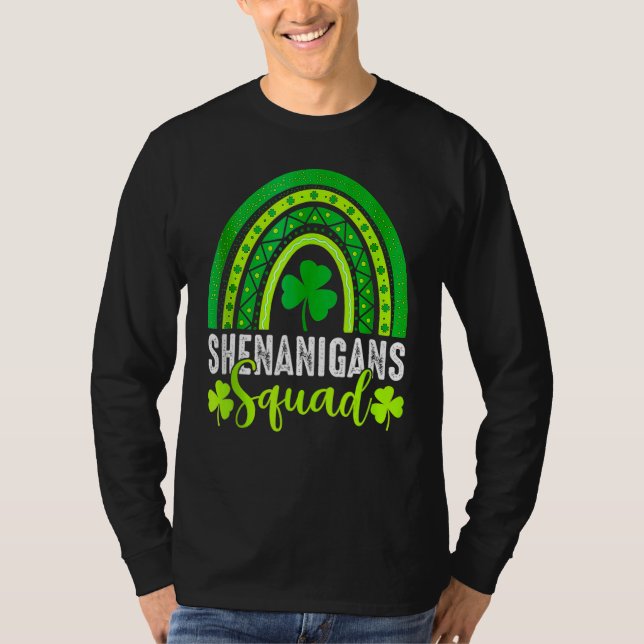 T-shirt Shenanigans Squad St Patrick's Day Rainbow Shamroc (Devant)