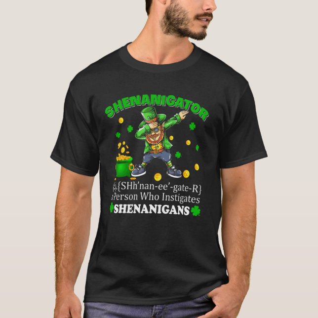 T-shirt Shenanigator Définition Dabbing Leprechaun Happy S (Devant)