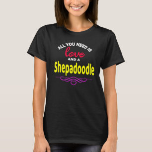 T-shirt Shepadoodle Chien Love Poodle Allemand Berger Chie