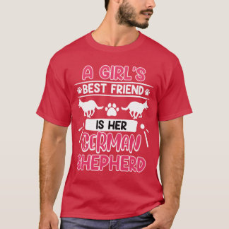 T-shirt Shepherd Chien FILLES LE MEILLEUR AMI EST SA vinta
