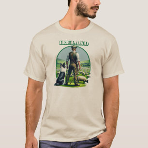 T-shirt Sheppard irlandais avec Collie frontalier