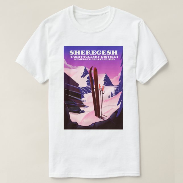 T-shirt Sheregesh, oblast de Kemerovo Russie impression de (Design devant)
