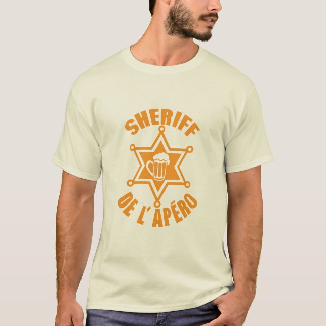 T-shirt sheriff apero biere etoile alcool humour (Devant)