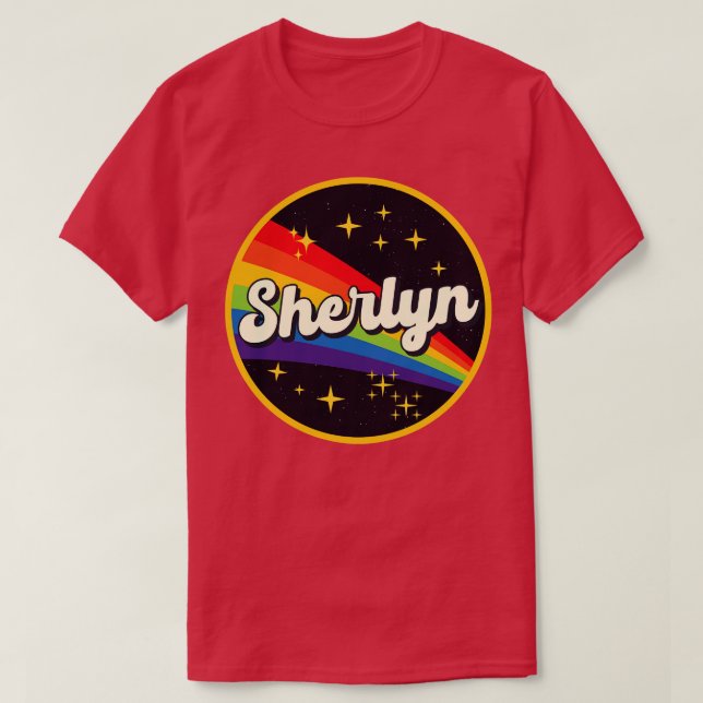 T-shirt Sherlyn Rainbow Dans L'Espace Style Vintage (Design devant)