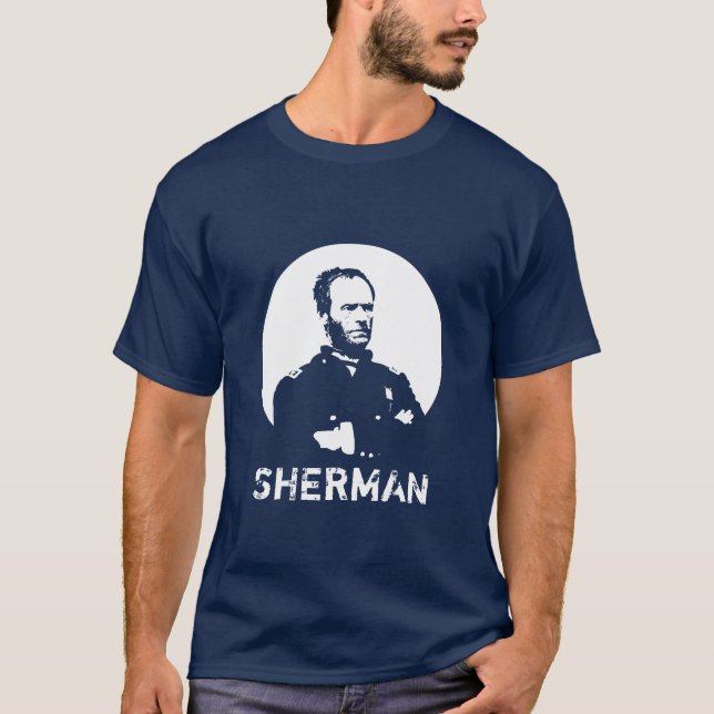 T-shirt Sherman -- Bleu et blanc (Devant)