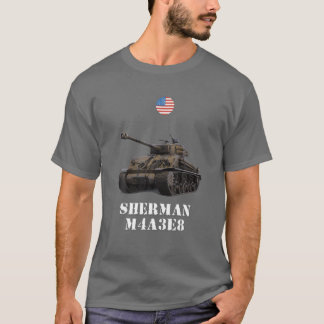 T-shirt Sherman M4A3E8 Easy Eight USA Medium Tank WW2 Mili