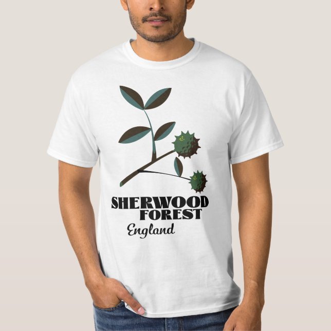 T-shirt Sherwood Forest Angleterre affiche de voyage Magne (Devant)