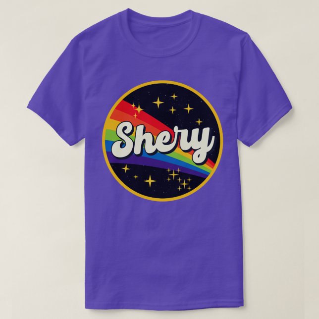 T-shirt Shery Rainbow Dans L'Espace Style Vintage (Design devant)