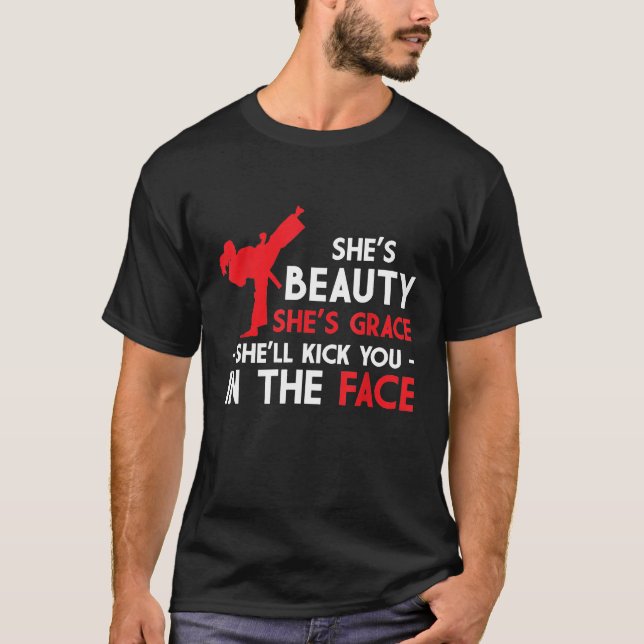 T-shirt Shes Beauté Shes Grace Shell Te frappe dans le vis (Devant)