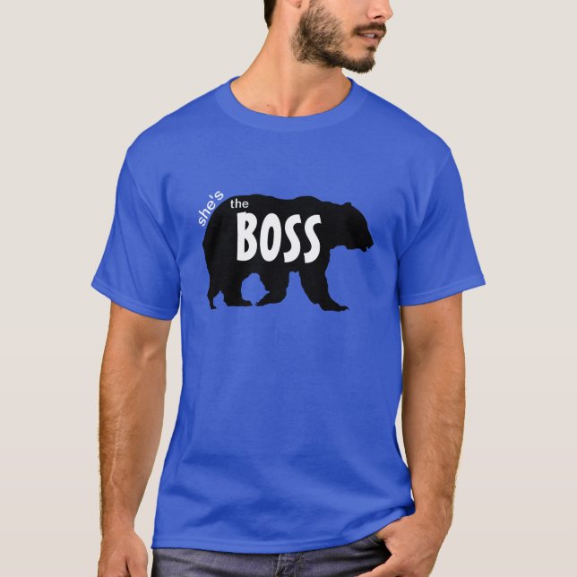T-shirt Shes la silhouette de noir d'ours de patron (Devant)