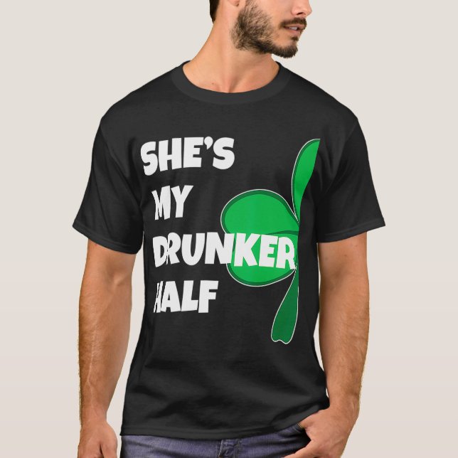 T-shirt Shes My Drunker Half His (Devant)