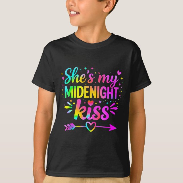 T-shirt She's My Midnight Kiss Happy New Year Couple Love  (Devant)
