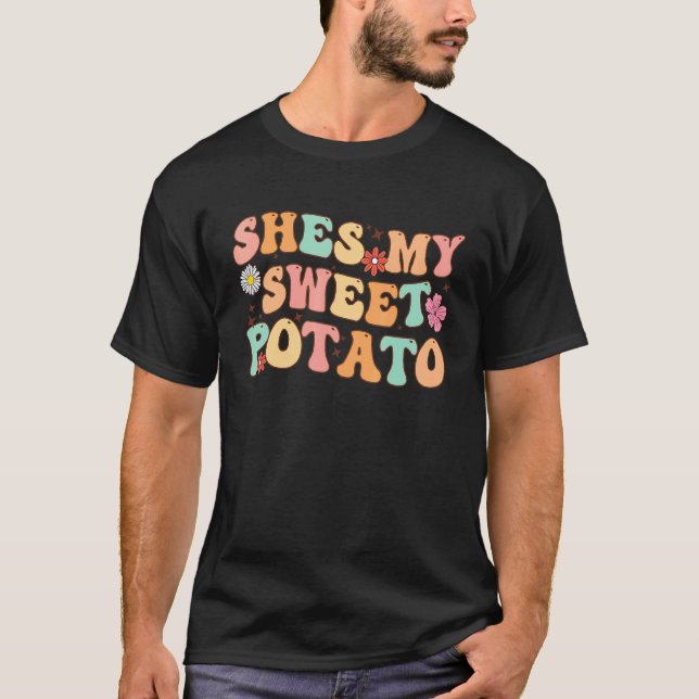 T-shirt Shes My Sweet Potato I Yam Set Thanksgiving (Devant)