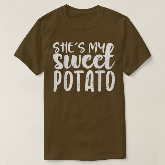 T-shirt She's My Sweet Potato I Yam Thanksgiving Couples (Design devant)