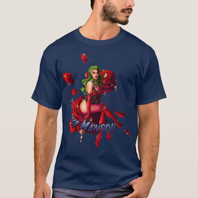 T-shirt Shesha Manson Imaginaire Elf Drag Queen Rose Look (Devant)