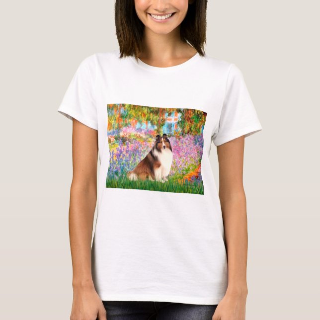 T-shirt Shetland Sheepdog 7 - Jardin (Devant)