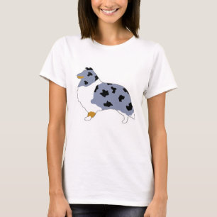 T-shirt shetland sheepdog bleu merle blanc et tan silo.pn