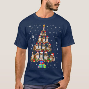 T-shirt Shetland Sheepdog Christmas Tree Funny Sheltie Xma
