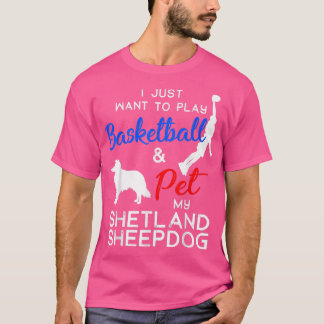 T-shirt Shetland Sheepdog Funny Basketball chien propriéta