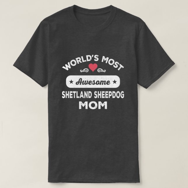 T-shirt Shetland Sheepdog Maman (Design devant)