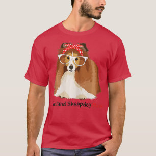 T-shirt Shetland Sheepdog Maman Bandana Womens Sheltie Dog